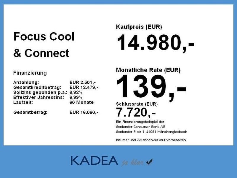 Gebraucht Ford Focus Cool & Connect 123 PS (90 kW) 2021 Obsidianschwarz metallic Limousine