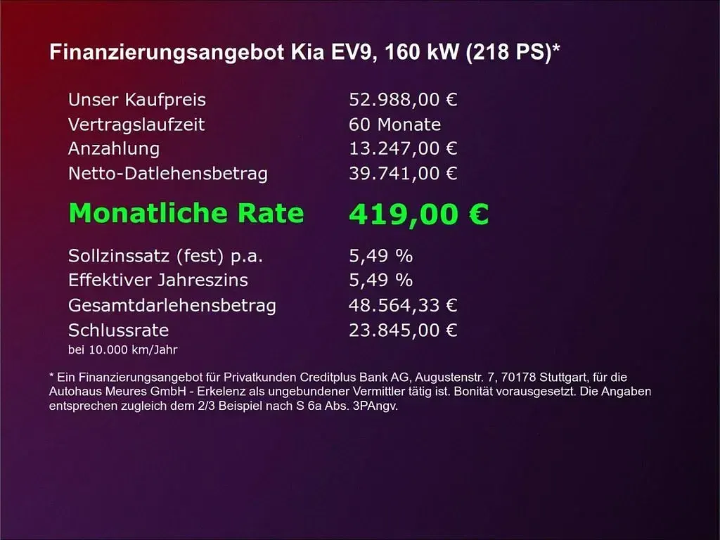 Neu Kia EV9 Air 160 kW (218 PS) 2026 Weiss SUV