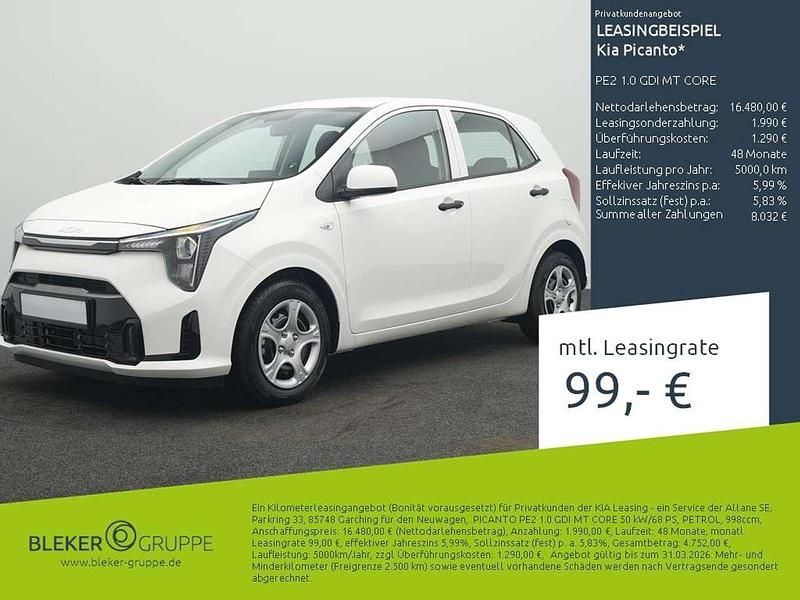 Neu Kia Picanto 68 PS (50 kW) 2026 (ud)clear white Kleinwagen
