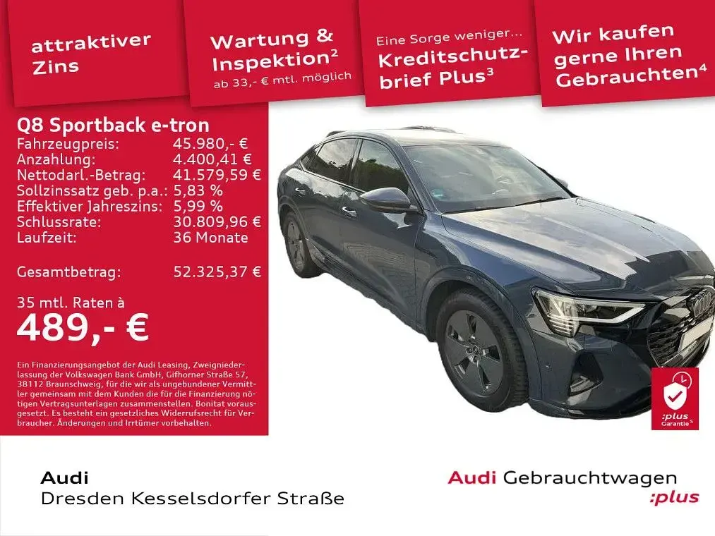 Gebraucht Audi Q8 Sportback e-tron Advanced Plus 250 kW (340 PS) 2023 Blau SUV