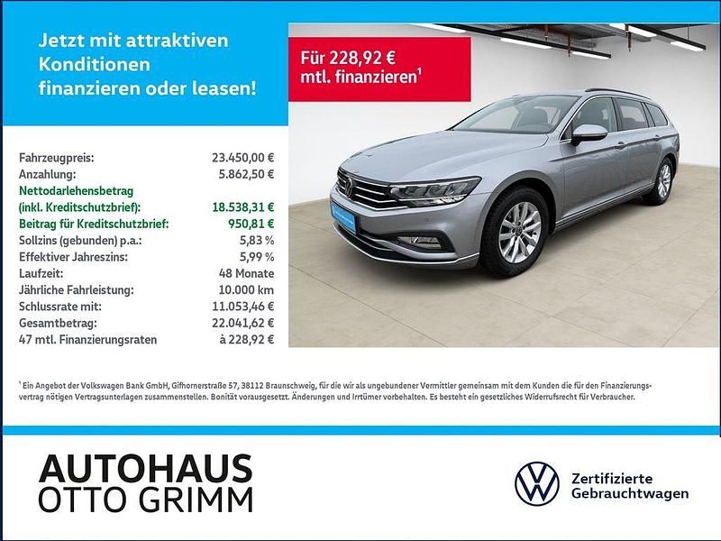 Pyritsilber metallic (metallic) Gebraucht 2022 VW Passat Business Kombi | 23.449 € (Fairer Preis) - Bild 1/4