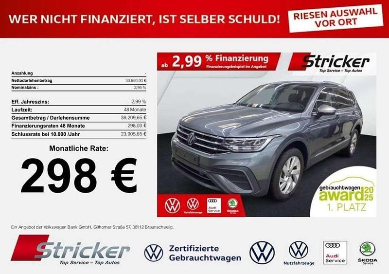 Platinum grey metallic (metallic) Gebraucht 2024 VW Tiguan Allspace Life SUV | 33.949 € (Superpreis) - Bild 1/3