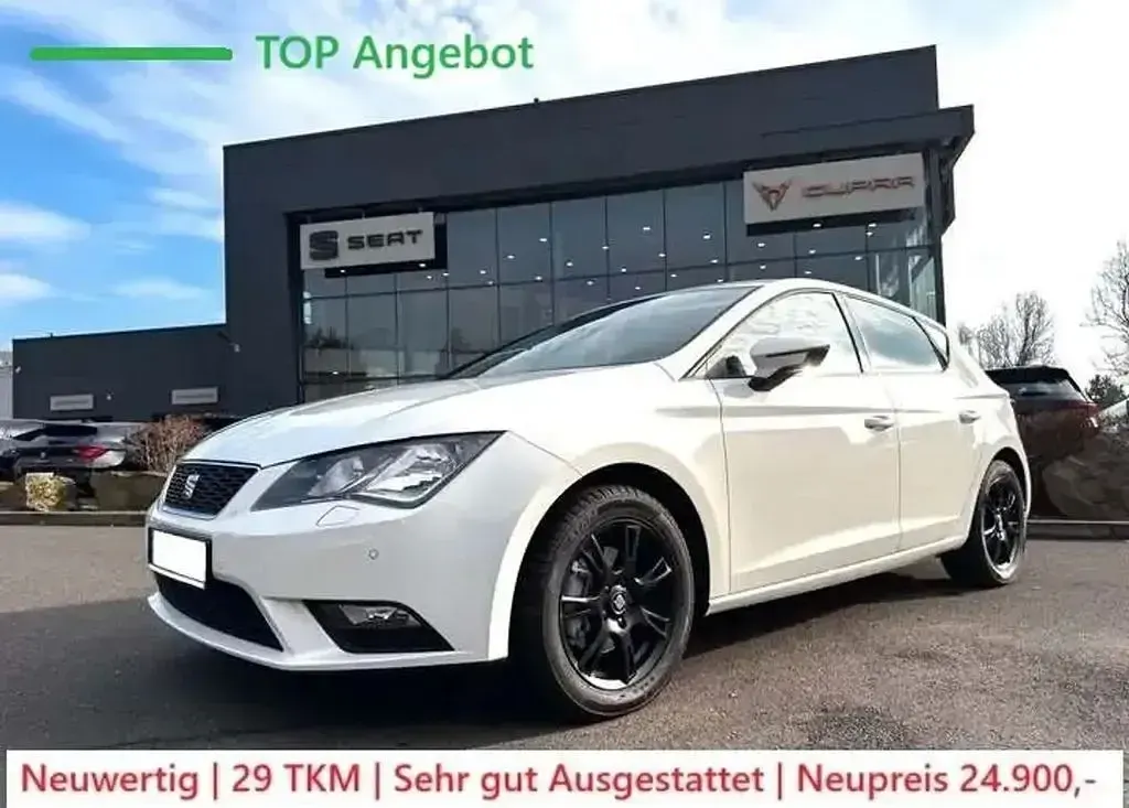 Usata Seat Leon Style 110 CV (80 kW) 2016 Bianco Berlina