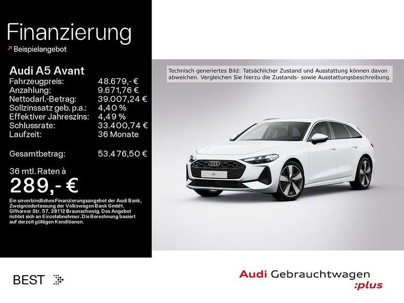 Gletscherweiß metallic Gebraucht 2025 Audi A5 Sport Kombi | 48.679 € (Fairer Preis) - Bild 1/4