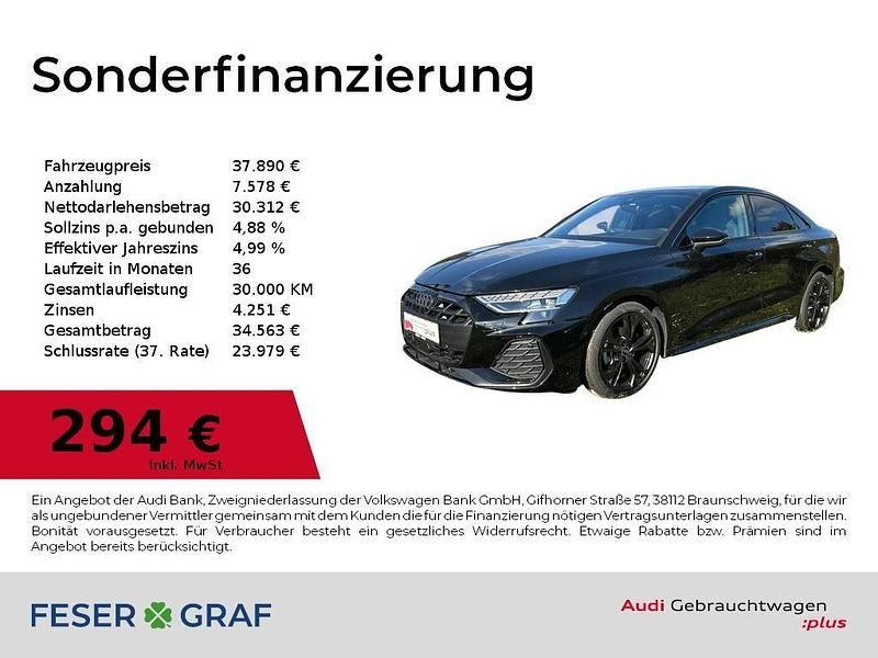 Mythosschwarz metallic Gebraucht 2025 Audi A3 Ambiente Limousine | 37.890 € (Teuer) - Bild 1/4