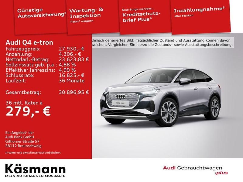 Florettsilber metallic (metallic) Gebraucht 2021 Audi e-tron Sportback SUV | 27.930 € (Teuer) - Bild 1/4