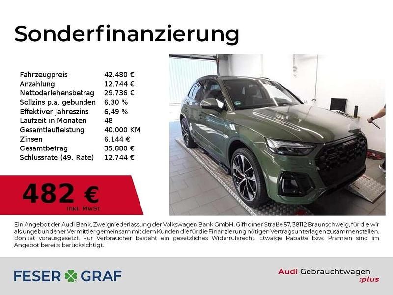 Distriktgrün metallic Gebraucht 2021 Audi Q5 S-Line SUV | 42.480 € (Fairer Preis) - Bild 1/2