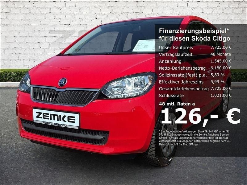 Rot Gebraucht 2017 Skoda Citigo Ambition Kleinwagen | 7.725 € (Fairer Preis) - Bild 1/2
