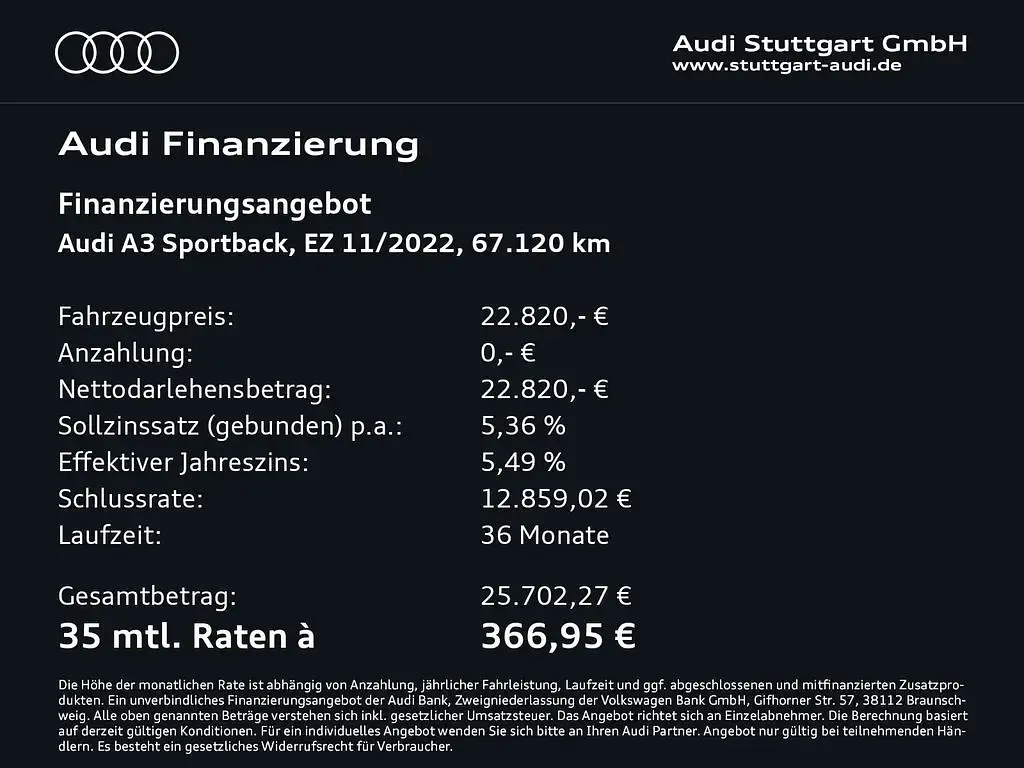 Gebraucht Audi A3 150 PS (110 kW) 2022 Schwarz Limousine