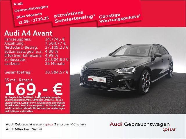 Mythosschwarz metallic Gebraucht 2023 Audi A4 S-Line Kombi | 34.774 € (Fairer Preis) - Bild 1/2