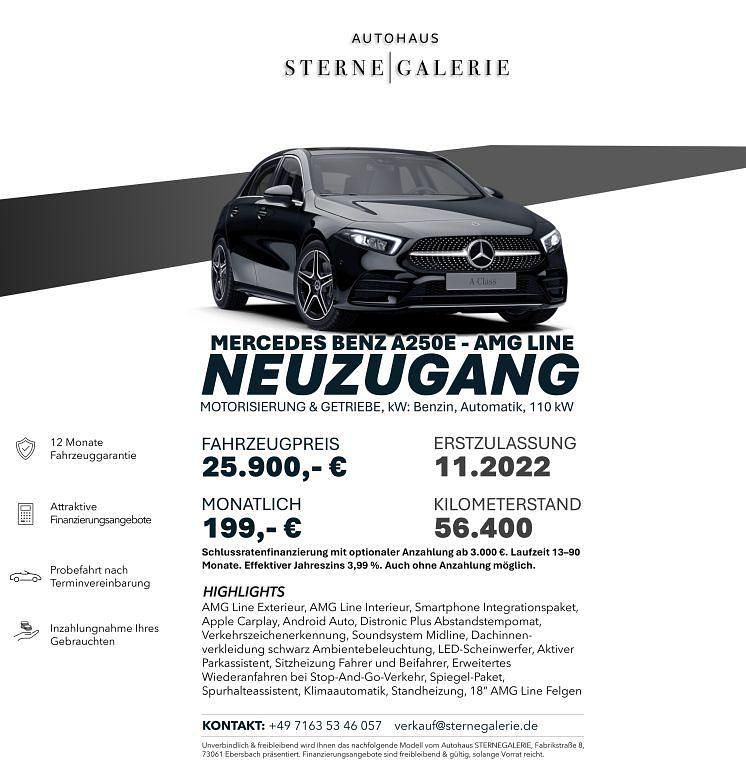 Gebraucht Mercedes A250 218 PS (160 kW) 2022 Schwarz Limousine