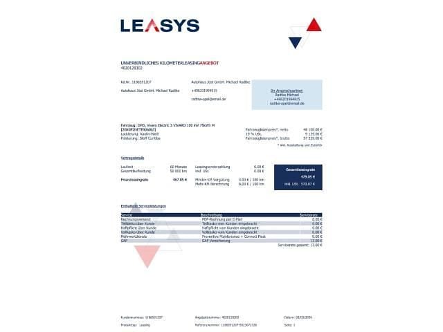 Neu Opel Vivaro-e Combi 100 kW (136 PS) 2026 Weiss Van