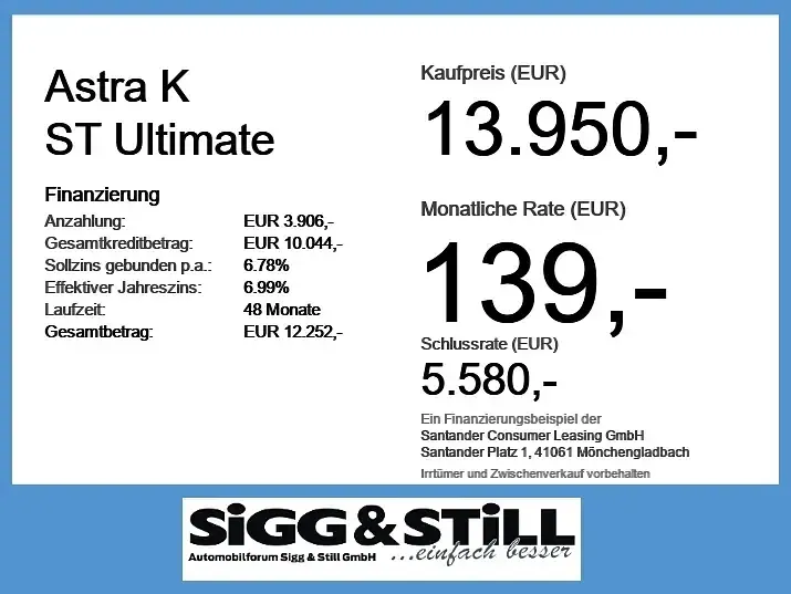 Gebraucht Opel Astra Ultimate 145 PS (106 kW) 2019 Onyx schwarz Kombi