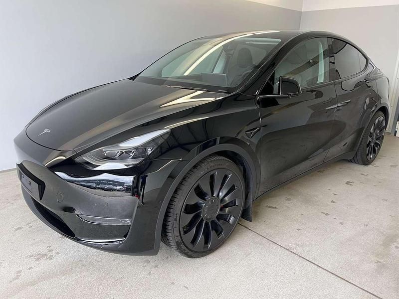 [pbsb] solid black Gebraucht 2022 Tesla Model Y Performance SUV | 43.400 € (Teuer) - Bild 1/4