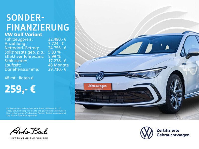 Weiß (pure white) Gebraucht 2024 VW Golf VIII R-line Kombi | 29.880 € (Guter Preis) - Bild 1/4