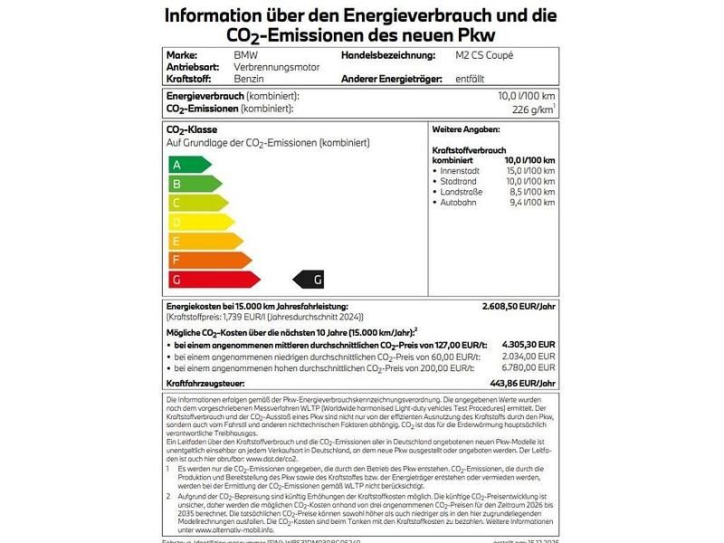 Neu BMW M2 Performance 530 PS (389 kW) 2025 Schwarz Coupé