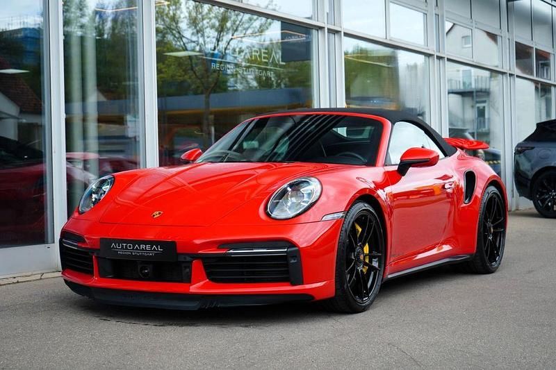 Rot Gebraucht 2020 Porsche 911 Turbo S Cabriolet Cabrio | 179.992 € (Superpreis) - Bild 1/4