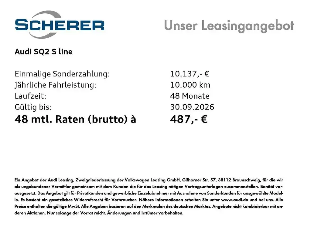 Neu Audi SQ2 Sport 301 PS (221 kW) 2026 Blau SUV