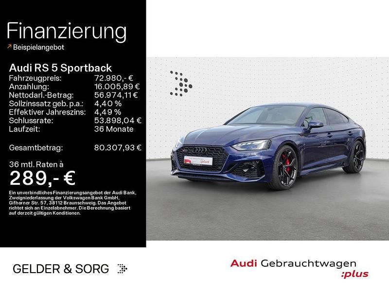 Blau Gebraucht 2024 Audi RS5 Sportback Ambiente Limousine | 72.980 € (Guter Preis) - Bild 1/4