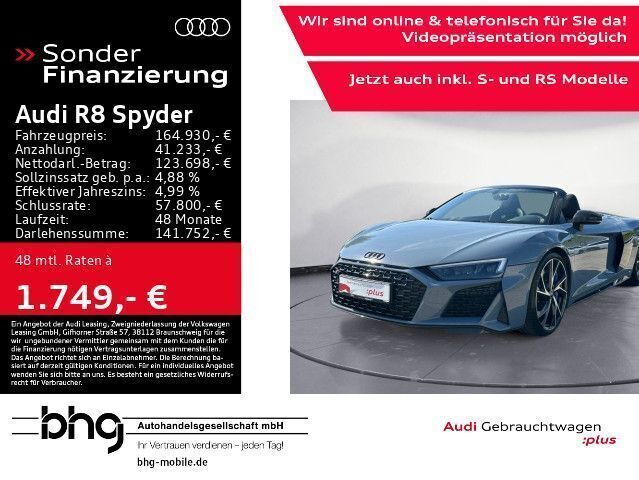 Grau Gebraucht 2022 Audi R8 Spyder Ambiente Cabrio | 164.930 € (Fairer Preis) - Bild 1/4