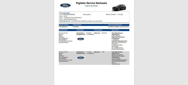 Gebraucht Ford Kuga ST-Line 224 PS (164 kW) 2022 Obsidianschwarz metallic SUV