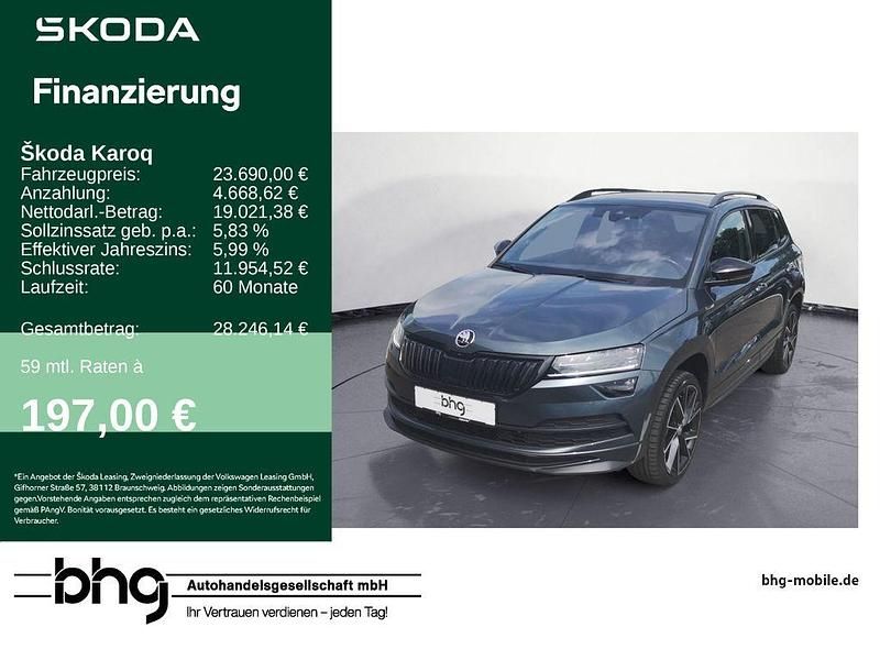 Grau Gebraucht 2021 Skoda Karoq SportLine SUV | 23.690 € (Fairer Preis) - Bild 1/4