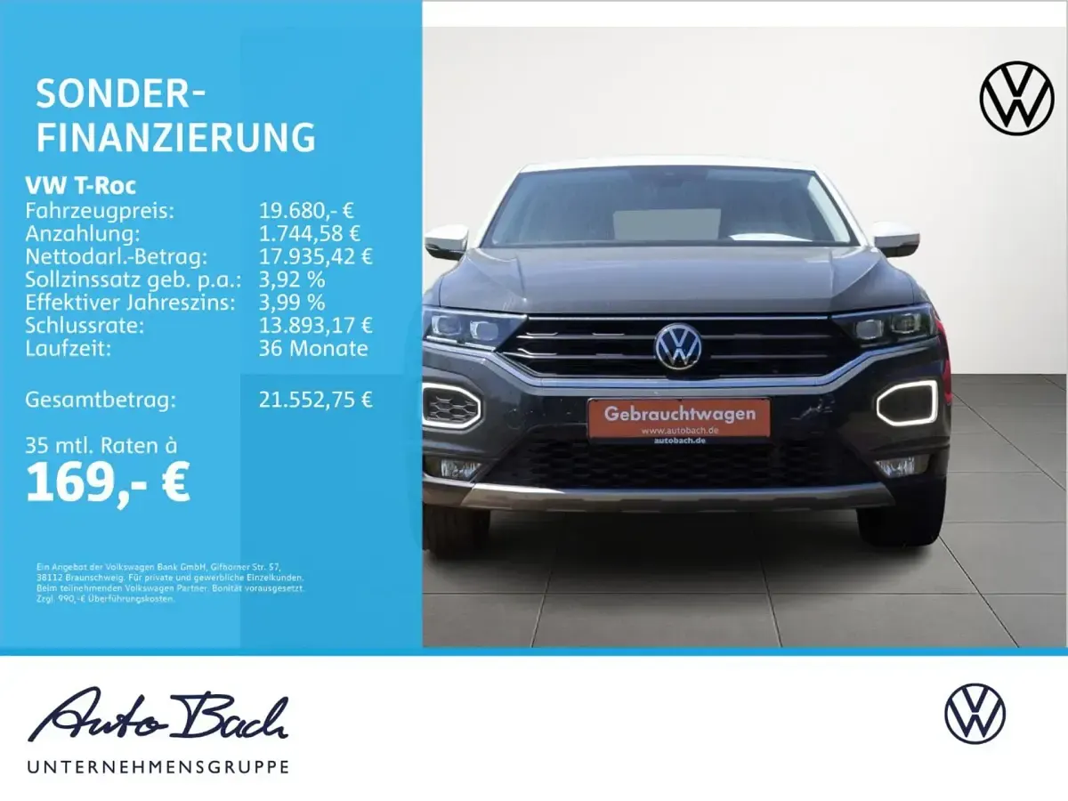 Gebraucht VW T-Roc Style 110 PS (80 kW) 2022 Uranograu/pure white SUV