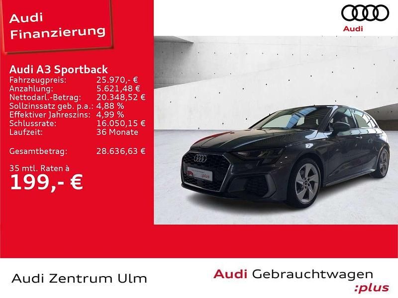 Daytonagrau perleffekt (metallic) Gebraucht 2022 Audi A3 S-Line Limousine | 25.970 € (Fairer Preis) - Bild 1/4
