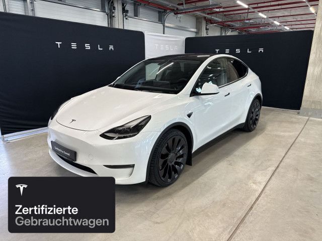 Pearl white multicoat Gebraucht 2022 Tesla Model Y Performance SUV | 36.700 € (Fairer Preis) - Bild 1/4