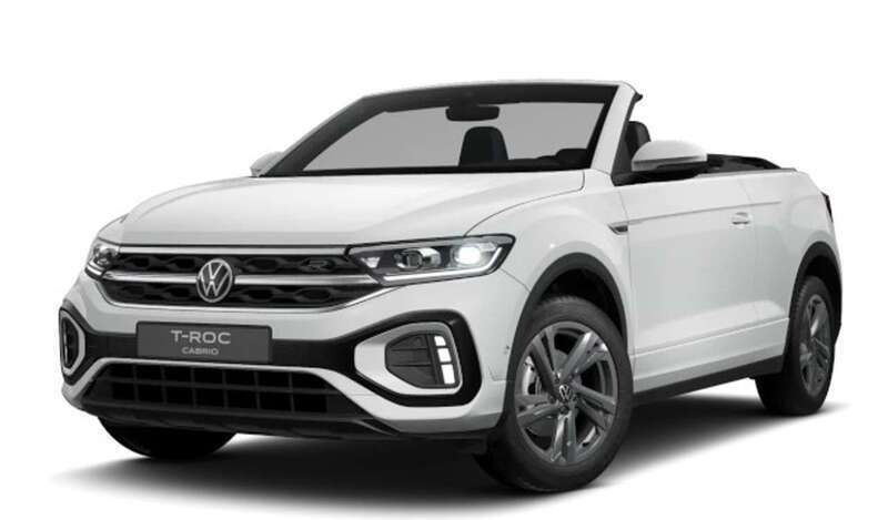 Pure white uni schwarz (weiß Neu 2025 VW T-Roc Cabriolet R-line Cabrio | 40.800 € (Superpreis) - Bild 1/4