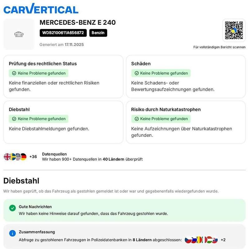 Gebraucht Mercedes E240 170 PS (125 kW) 1998 Blau Limousine