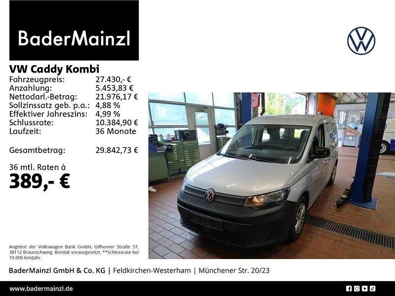 Reflexsilber metallic (metallic) Gebraucht 2021 VW Caddy Van / Kleinbus | 27.430 € (Fairer Preis) - Bild 1/4