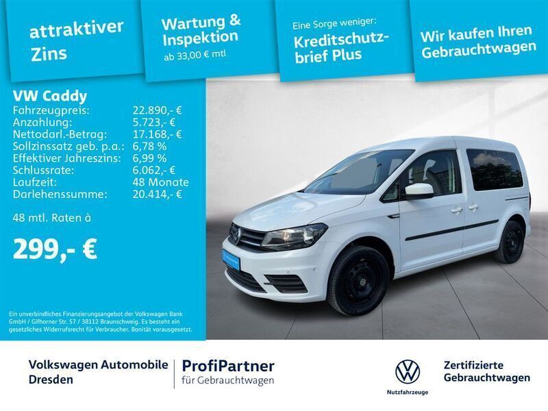 Weiß Gebraucht 2020 VW Caddy Trendline Van / Kleinbus | 22.890 € (Guter Preis) - Bild 1/4