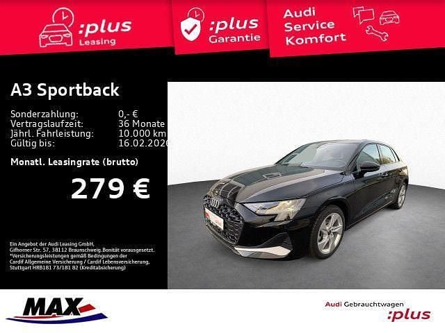 Mythosschwarz metallic (metallic) Gebraucht 2025 Audi A3 Advanced Limousine | 31.679 € (Guter Preis) - Bild 1/3