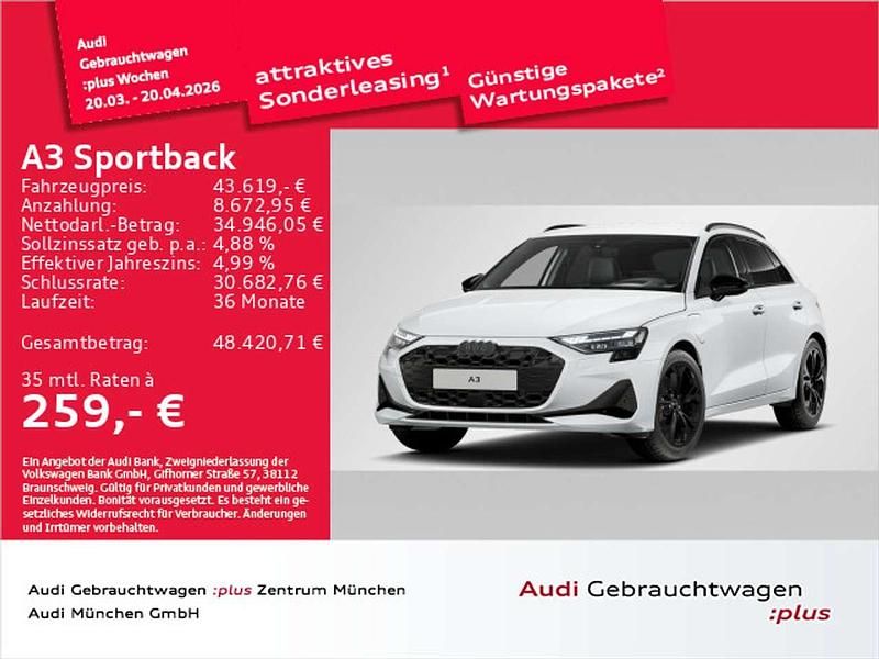 Gebraucht Audi A3 Performance 204 PS (150 kW) 2025 Gletscherweiß metallic Limousine