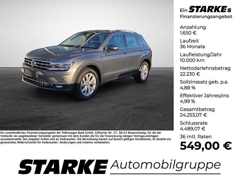 Grau Gebraucht 2019 VW Tiguan Highline SUV | 23.880 € (Fairer Preis) - Bild 1/4