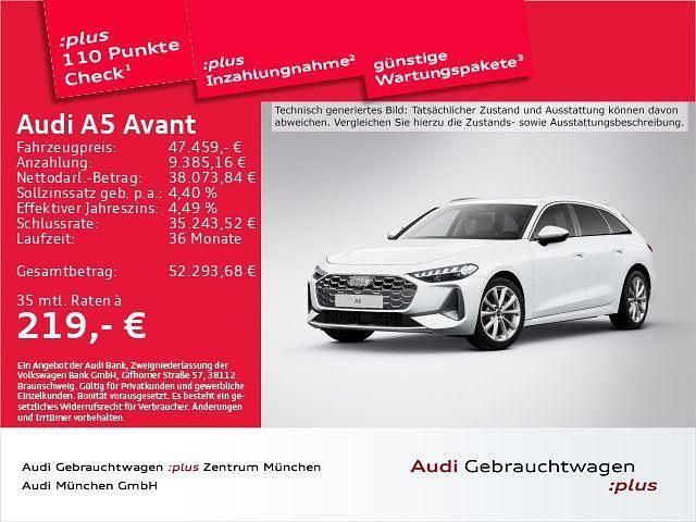 Gletscherweiß metallic Gebraucht 2025 Audi A5 Advanced Kombi | 47.459 € (Guter Preis) - Bild 1/2