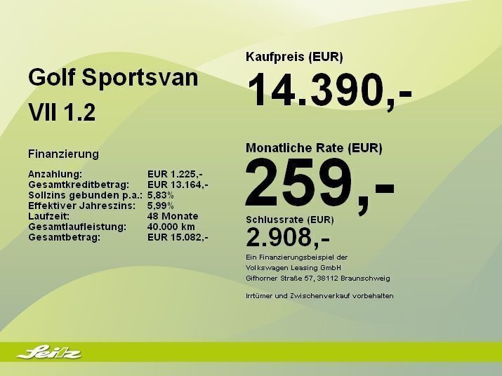 Silber Gebraucht 2014 VW Golf Sportsvan Comfortline Van / Kleinbus | 13.999 € (Etwas zu teuer) - Bild 1/1