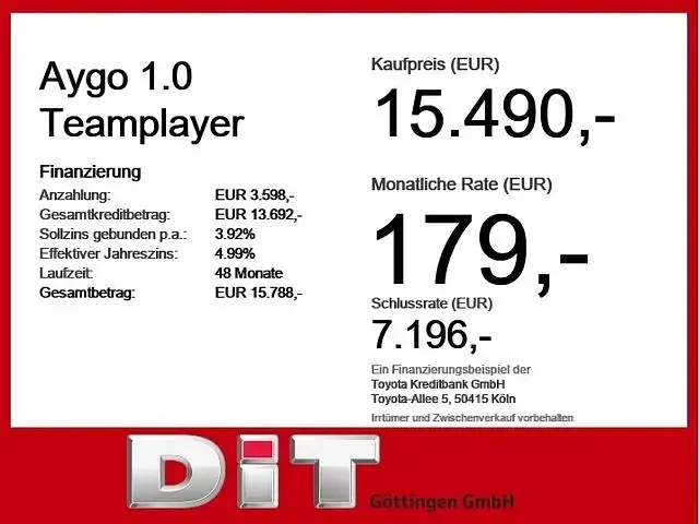 Neu Toyota Aygo 72 PS (52 kW) 2025 Chilired perleff. / dach schw Kleinwagen