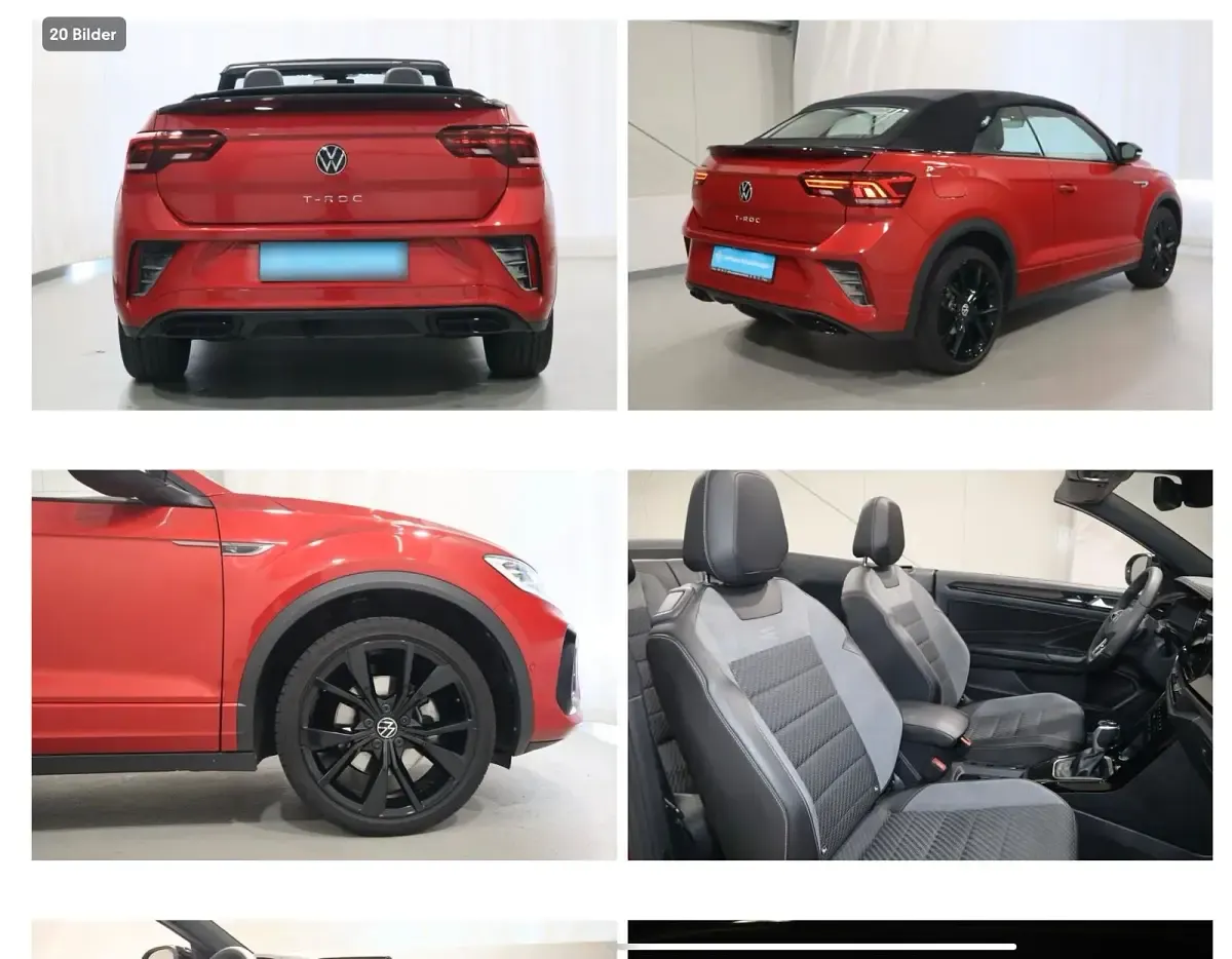 Gebraucht VW T-Roc Cabriolet R-line 150 PS (110 kW) 2022 Rot Cabrio