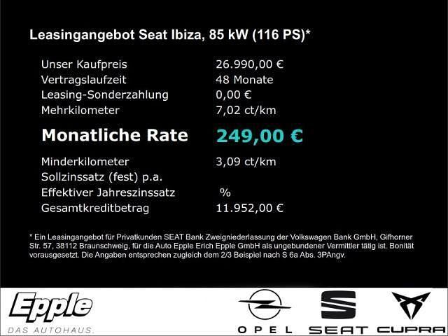 Neu Seat Ibiza FR 116 PS (85 kW) 2026 Schwarz Limousine