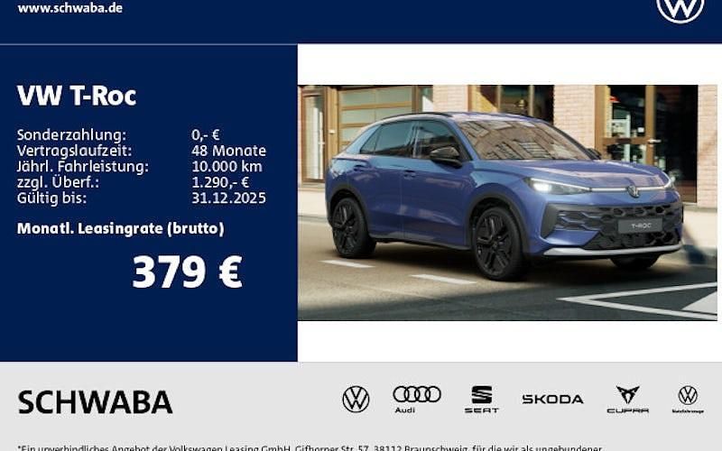 Blau Neu 2025 VW T-Roc Style SUV | 42.190 € (Teuer) - Bild 1/4