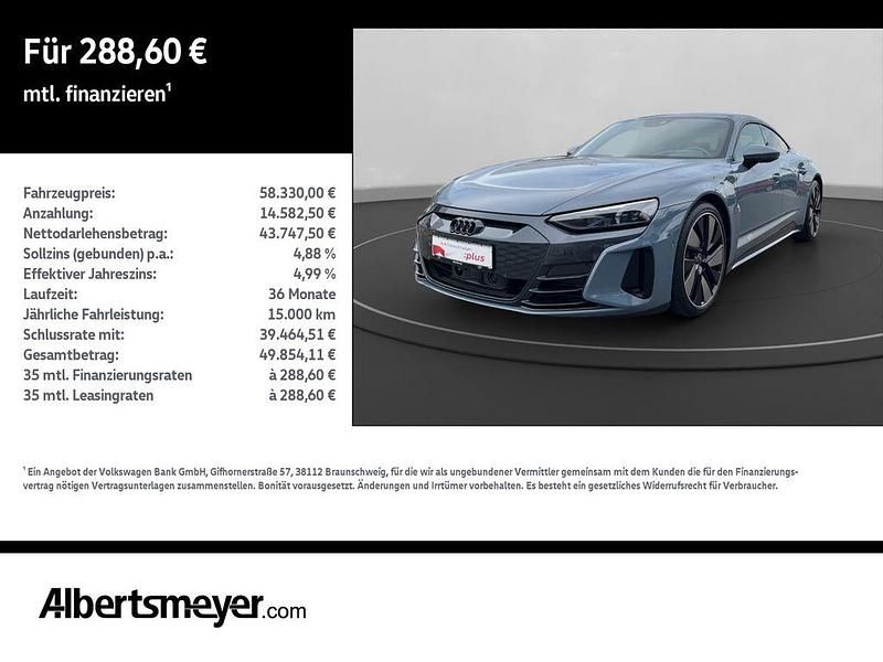 Kemoragrau metallic Gebraucht 2021 Audi e-tron GT quattro Ambiente Limousine | 58.330 € (Fairer Preis) - Bild 1/4