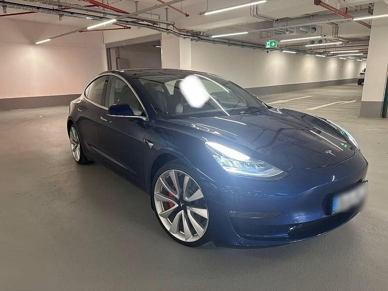 Blau Gebraucht 2019 Tesla Model 3 Performance Limousine | 19.400 € (Fairer Preis) - Bild 1/4