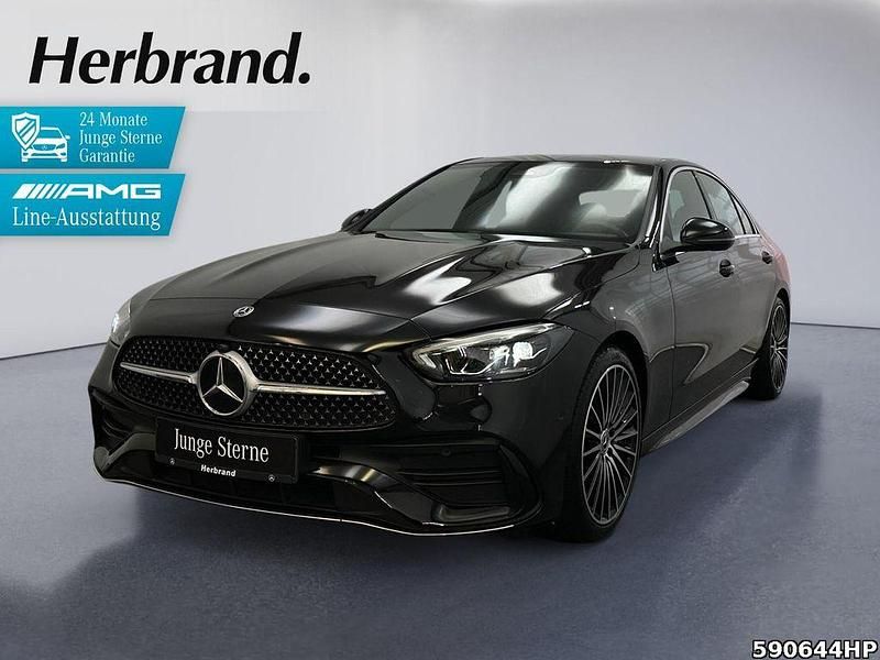 Metalliclack obsidianschwarz Gebraucht 2024 Mercedes C220 AMG Limousine | 44.480 € (Teuer) - Bild 1/4