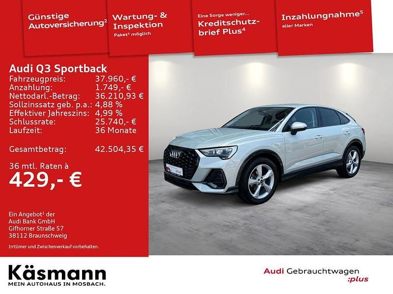 Tausilber metallic Gebraucht 2024 Audi Q3 Sportback Basis SUV | 37.960 € (Guter Preis) - Bild 1/4