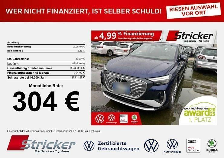 Gebraucht Audi Q4 Sportback e-tron S-Line 219 kW (299 PS) 2022 Blau SUV