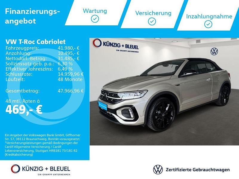 Ivory silver metallic schwarz Gebraucht 2025 VW T-Roc Cabriolet R-line Cabrio | 41.980 € (Teuer) - Bild 1/4