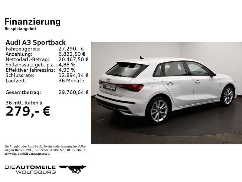 Gebraucht Audi A3 Advanced Plus 150 PS (110 kW) 2024 Arkonaweiß Limousine
