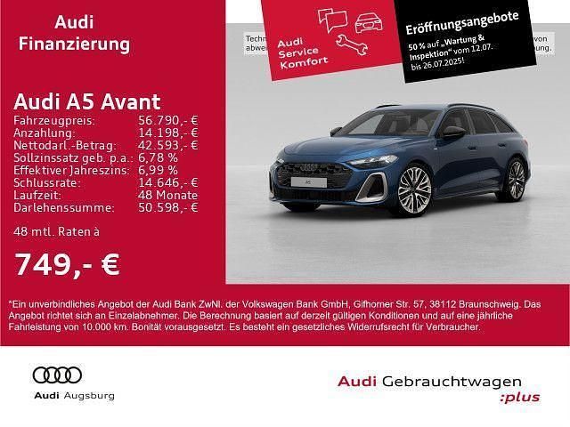 Ascariblau metallic Gebraucht 2024 Audi A5 S-Line Coupé | 56.790 € (Superpreis) - Bild 1/4